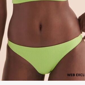 NWT L*Space Camacho Classic Bikini Bottom Ribbed Cucumber Green Womens Size XS